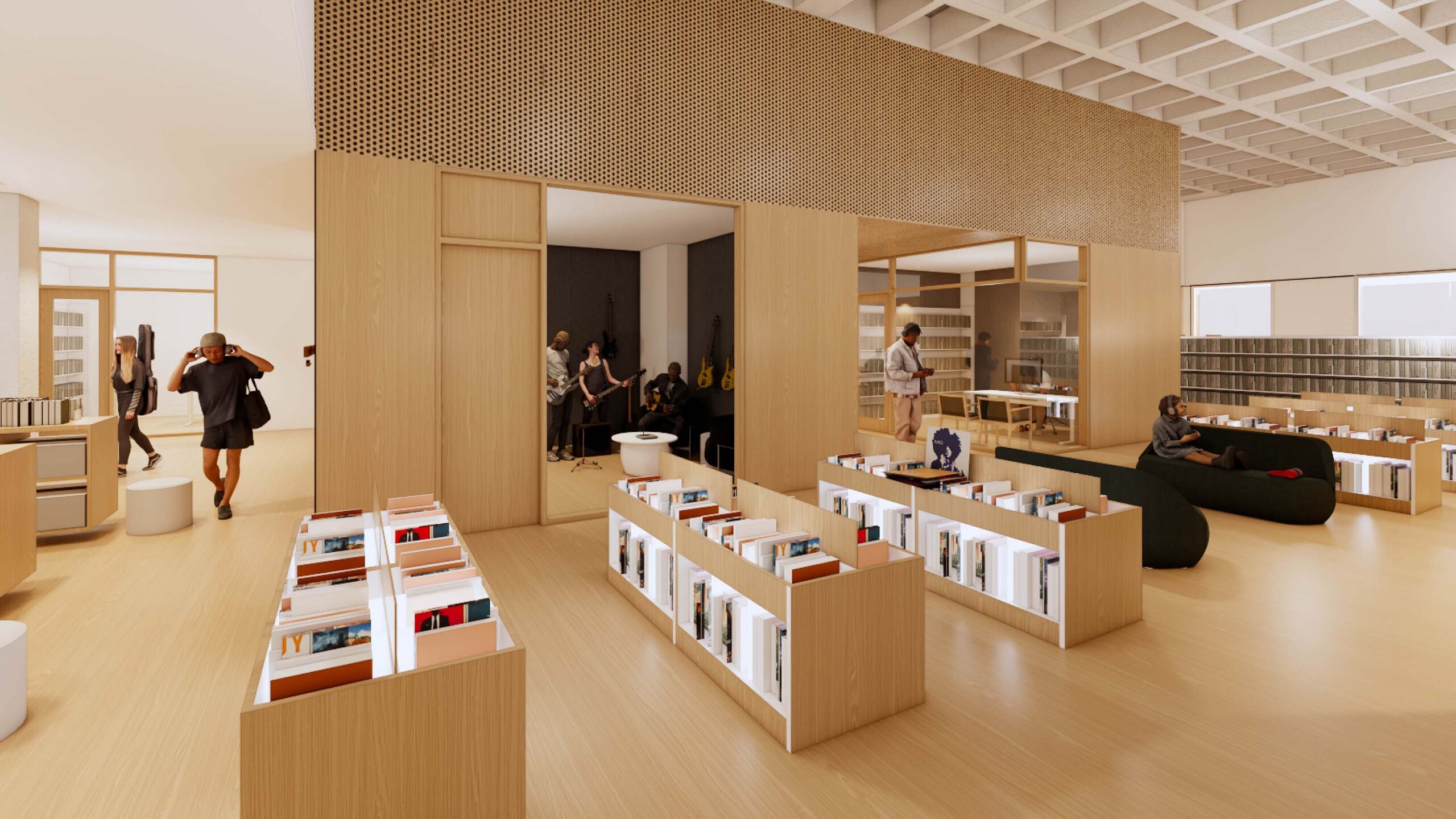 Rendering of Lincoln's Central Library's Music Library