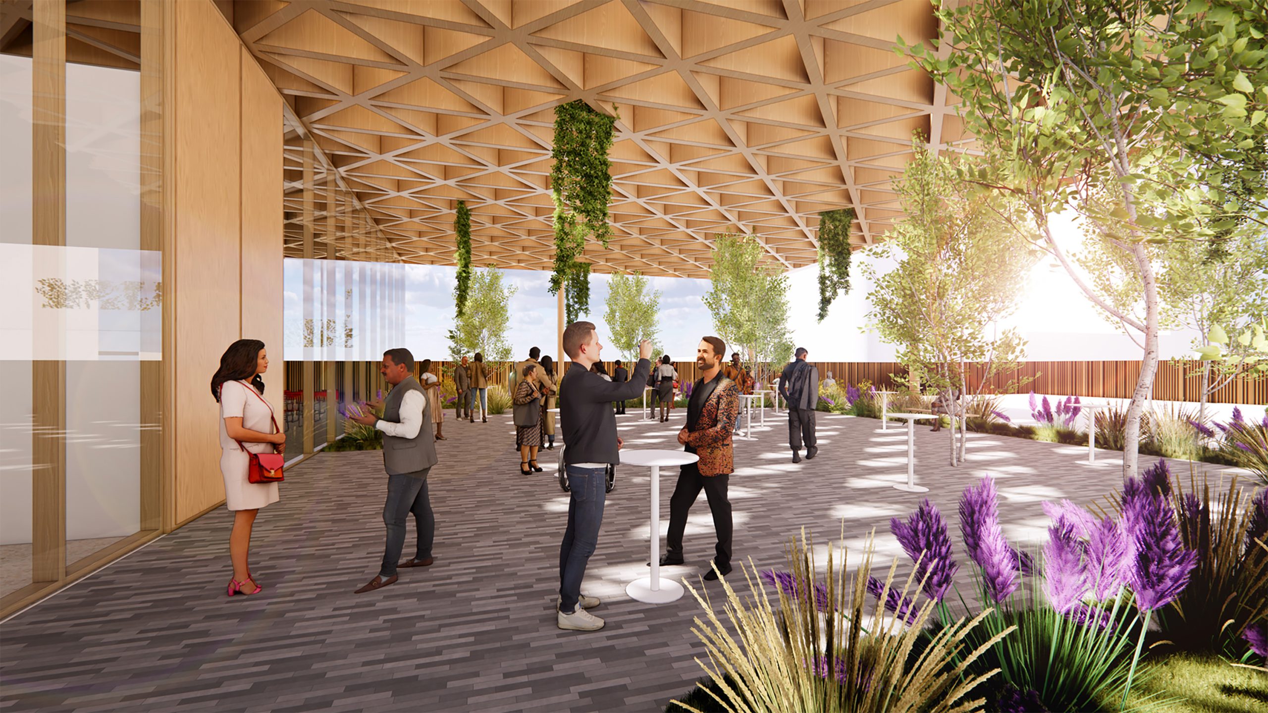 Lincoln Central Library event space courtyard