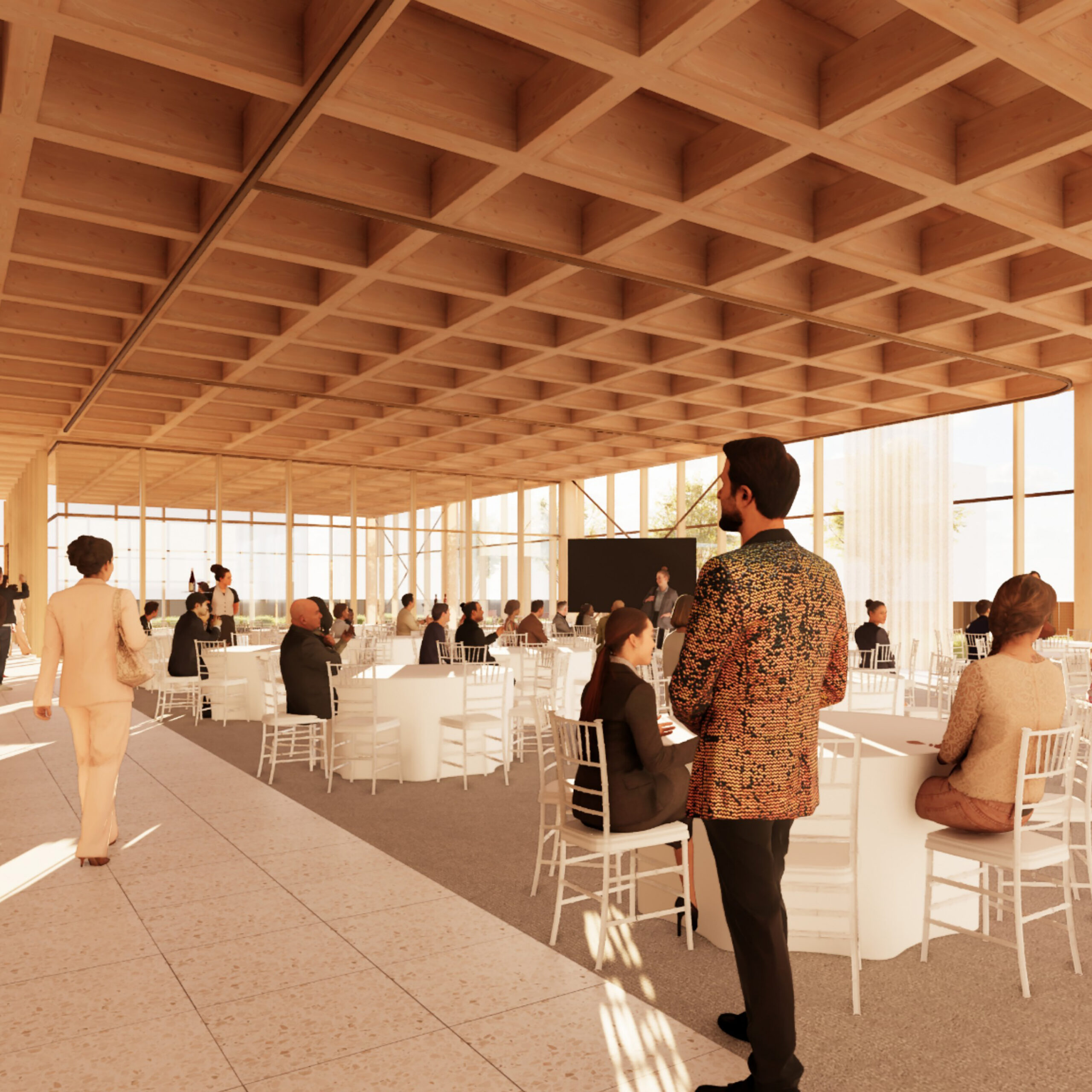 Rendering of Lincoln Central Library event space